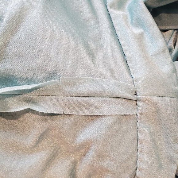 Vintage 70s Womens Sz Medium Mint Green Long Sleeve‎ Maxi Hostess Dress V-neck - Picture 8 of 12